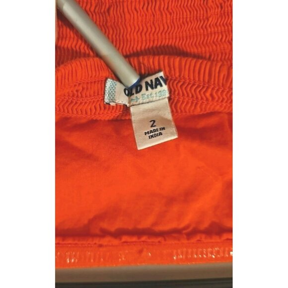 Old Navy Strapless Eyelet Midi Dress Size 2 Orange Summer Fun Playful Flirty - Picture 4 of 7